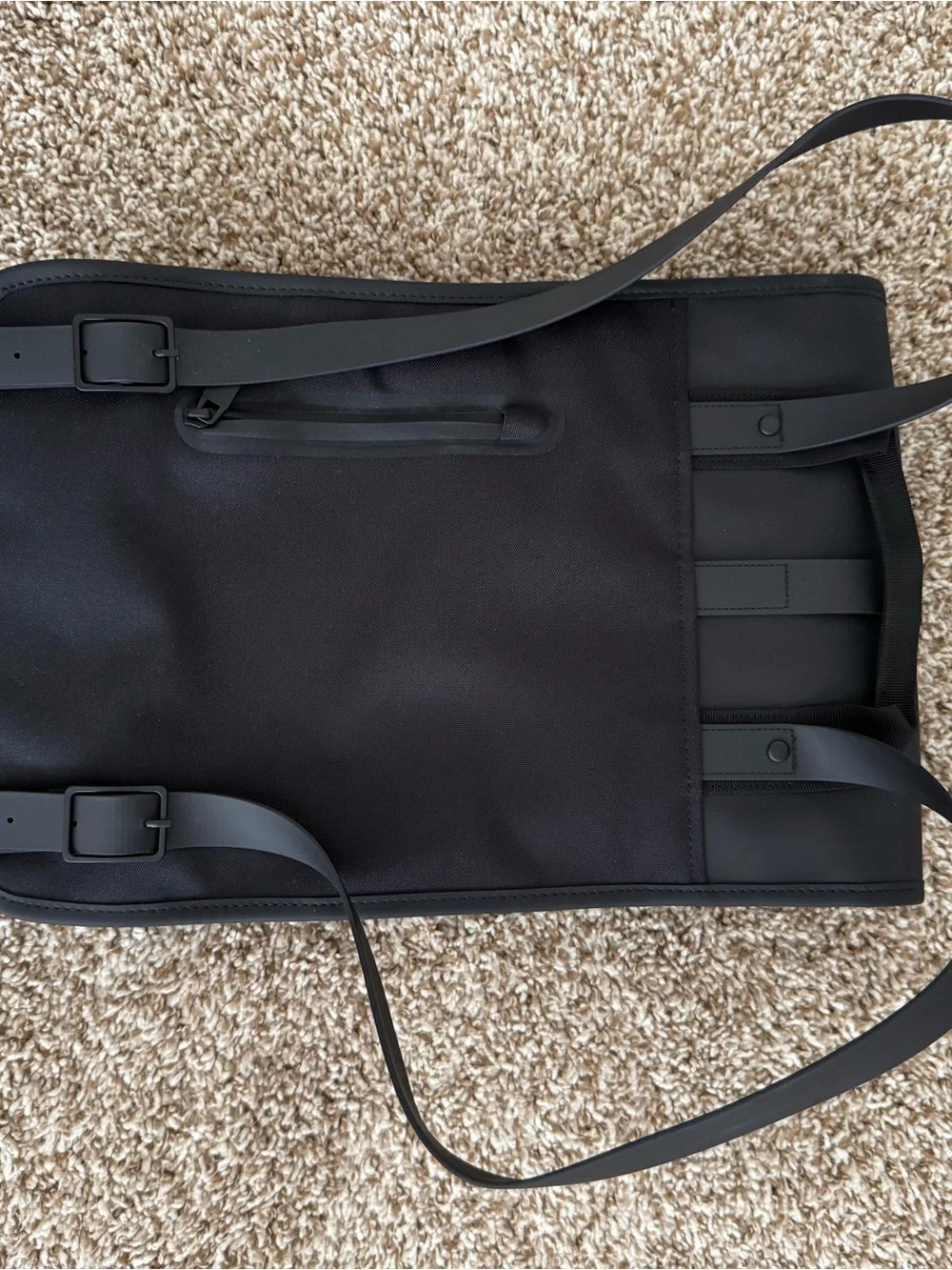Rains Black Minimalist Backpack